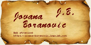 Jovana Boranović vizit kartica